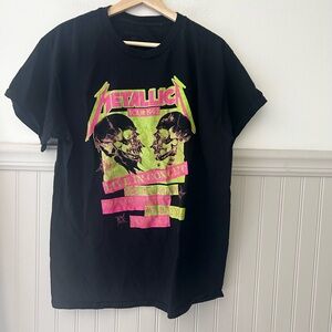 Metallica Large Tour Graphic T-Shirt Black Band Tee